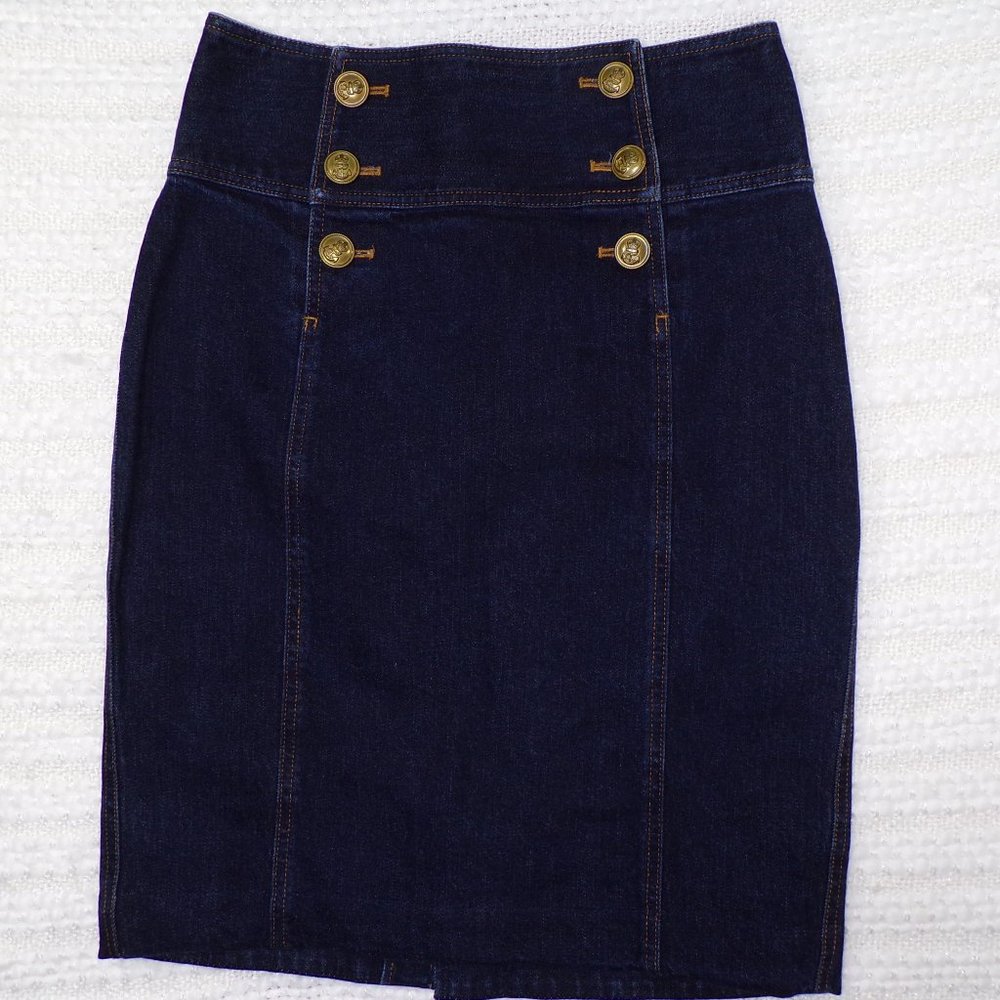 LRL Lauren Jeans Co High Waist Denim Pencil Skirt